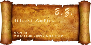 Bilszki Zamfira névjegykártya